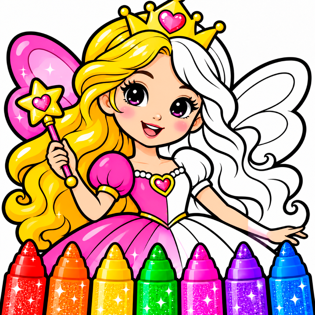 Coloring Book Princess Unicorn